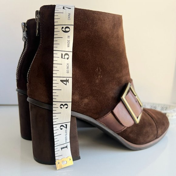 KORKS by KORK-EASE Denoon Burnished Cap Toe Brown Suede Strap Buckle Ankle Boots - Picture 14 of 14